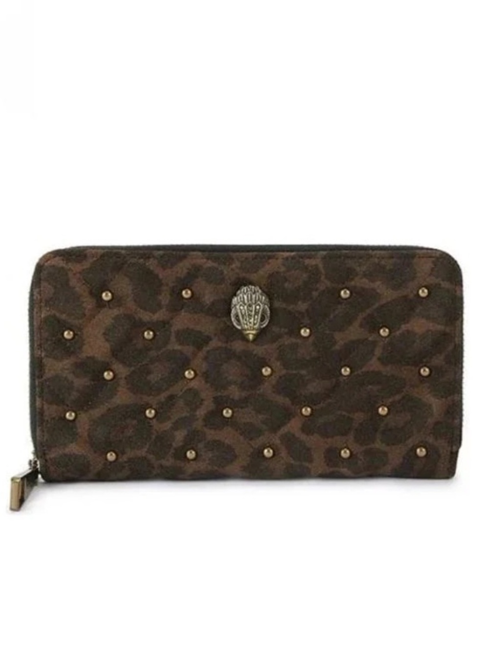 Kurt Geiger London Kensington Zip Around Suede Leopard Studded Wallet